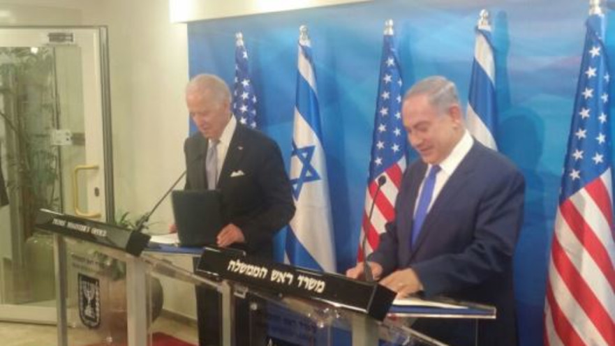 רה"מ נתניהו עם סגן נשיא ארה"ב ג'ו ביידן המבקר בישראל