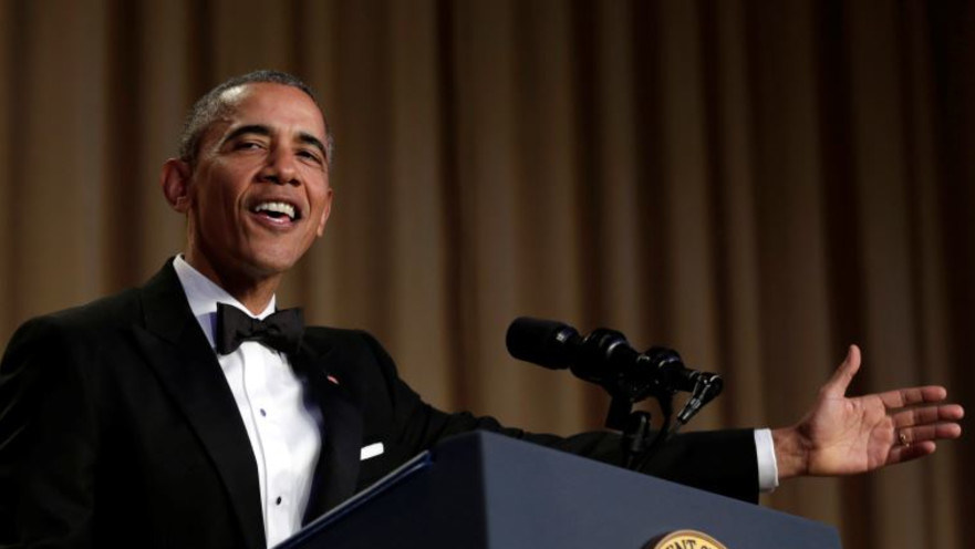הנשיא אובמה נואם בסעודת כתבי הבית הלבן
