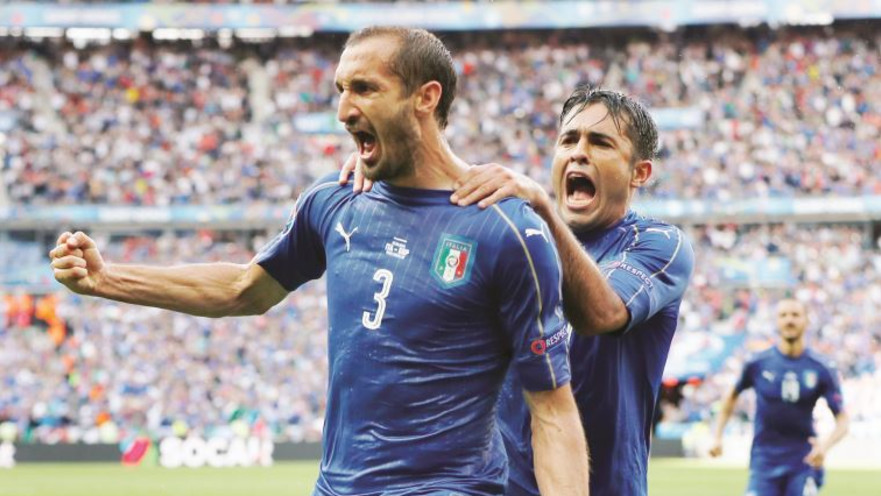 אדר וקייליני חוגגים אחרי הניצחון על ספרד