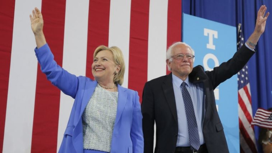 הילרי קלינטון וברני סנדרס