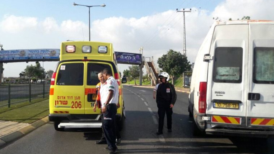 זירת התאונה בנתניה