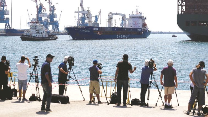 עגינת ספינת הסיוע הטורקית הקודמת בנמל אשדוד