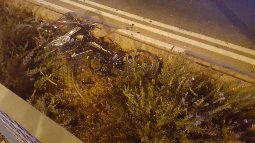 האופניים שנפגעו בתאונה