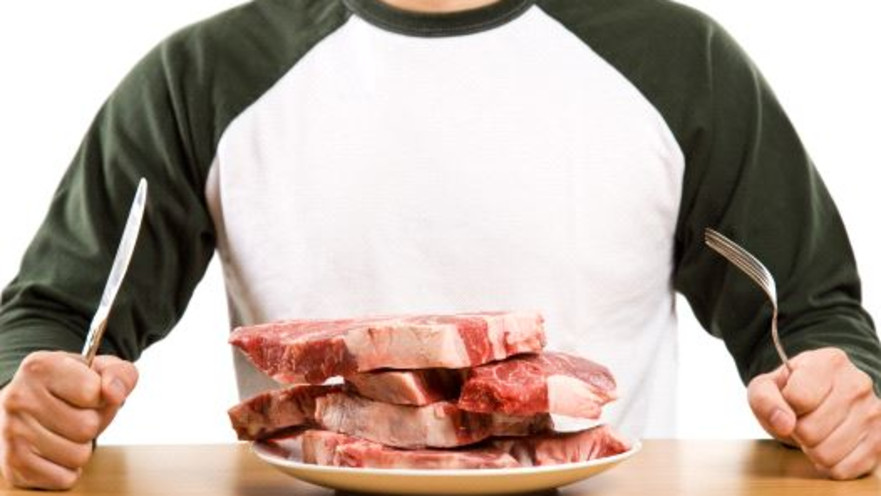 גבר אוכל בשר, אילוסטרציה