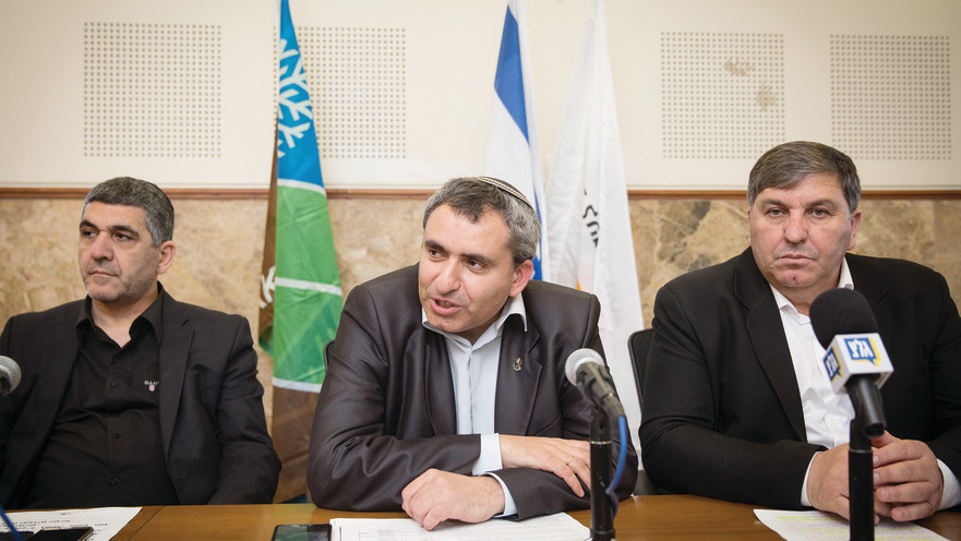 דני עטר, זאב אלקין וסגנו ירון מזוז