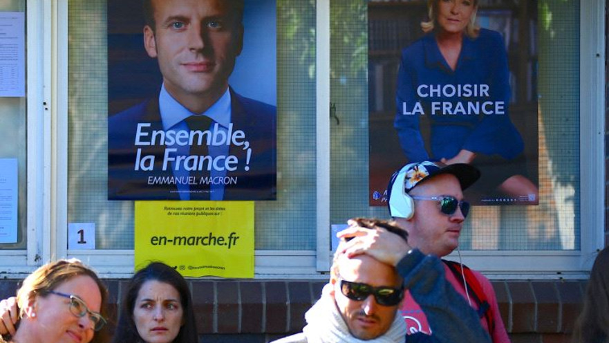 טור לקלפיות בבחירות בצרפת 