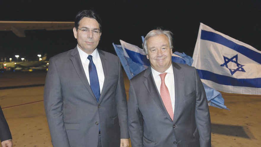 מזכ"ל האו"ם אנטוניו גוטרש והשגריר דני דנון