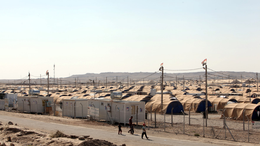 המחנה בו מוחזקים בני משפחות אנשי דאעש מדרום למוסול