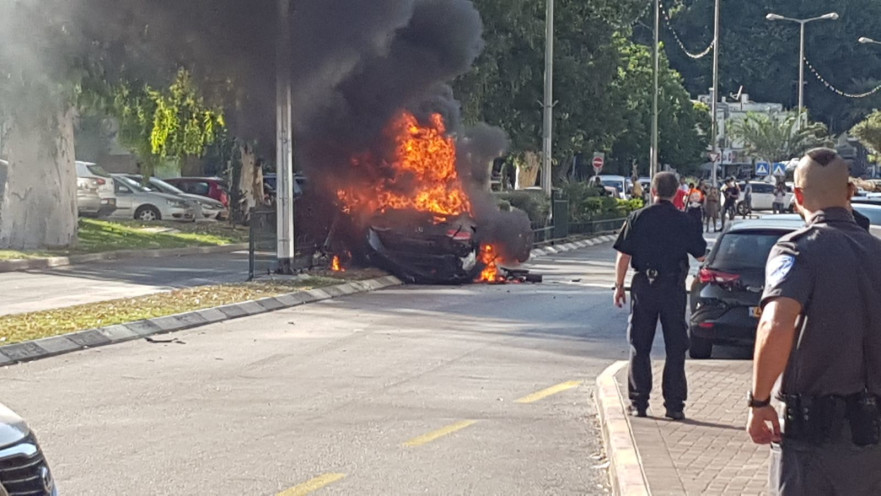 פיצוץ רכב בנשר