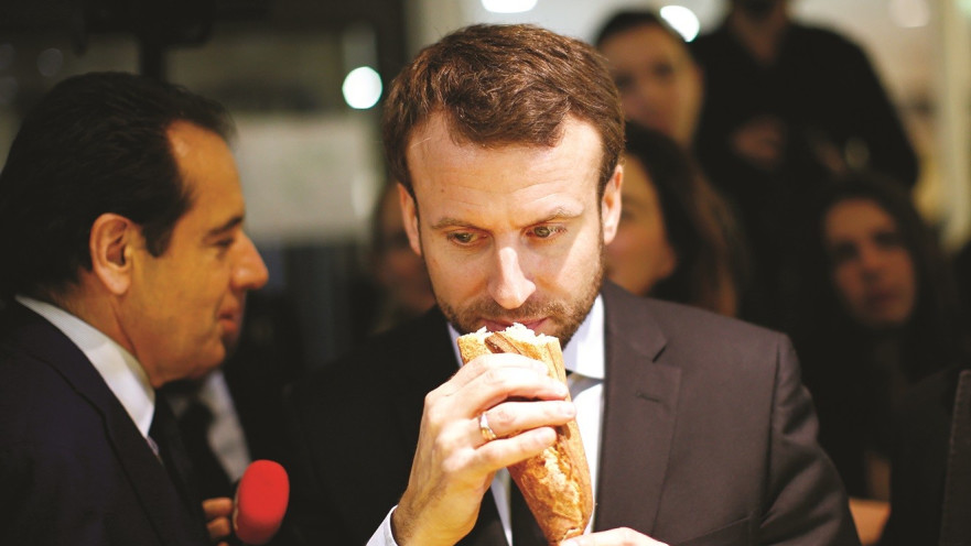 עמנואל מקרון אוכל בגט