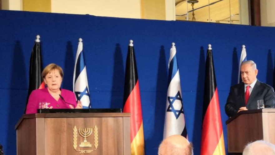 בנימין נתניהו ואנגלה מרקל במסיבת העיתונאים