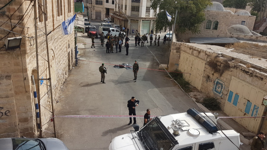 זירת הפיגוע בחברון