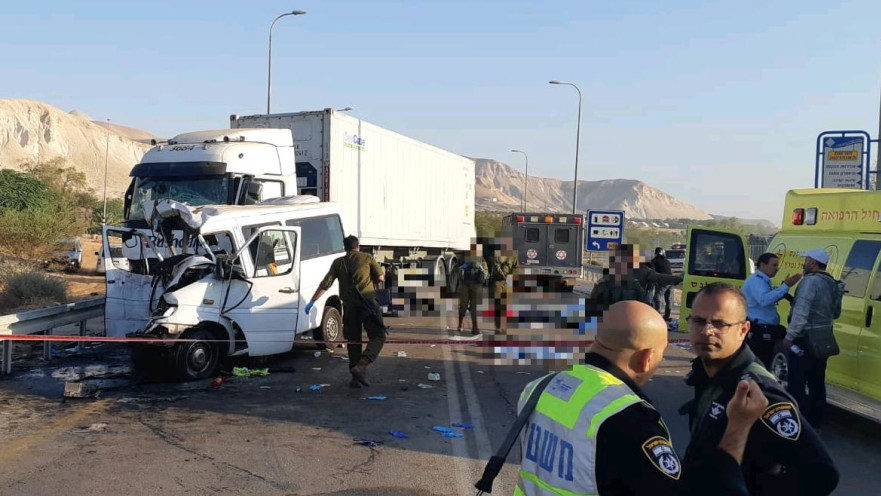 זירת התאונה סמוך לצומת פצאל