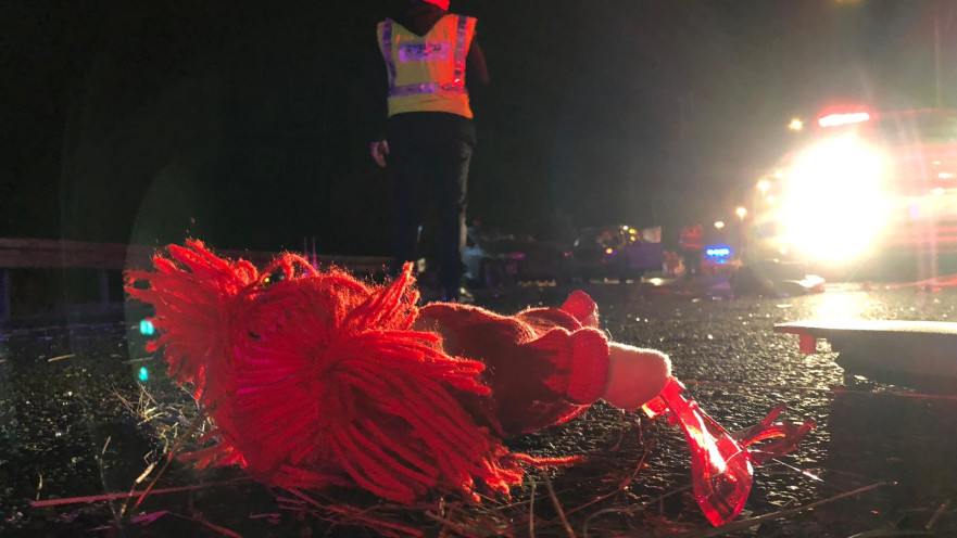 בובה בזירת התאונה בכביש 6