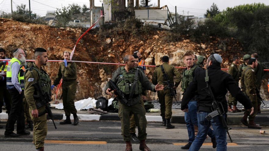 זירת הפיגוע בגבעת אסף