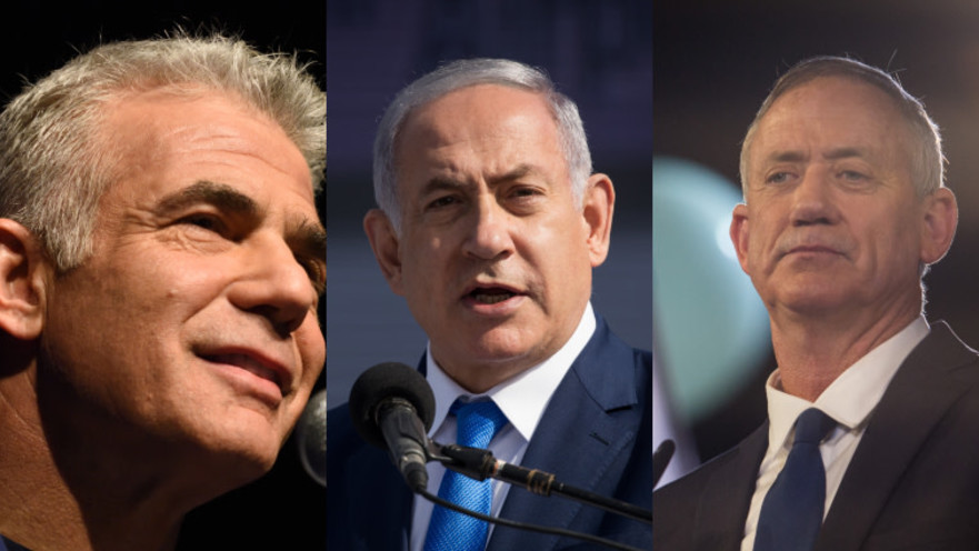 בני גנץ, בנימין נתניהו, יאיר לפיד