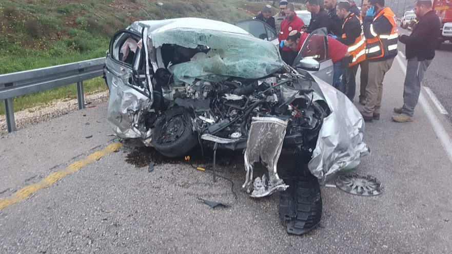 תאונה בכביש 60 בין אוטו למשאית