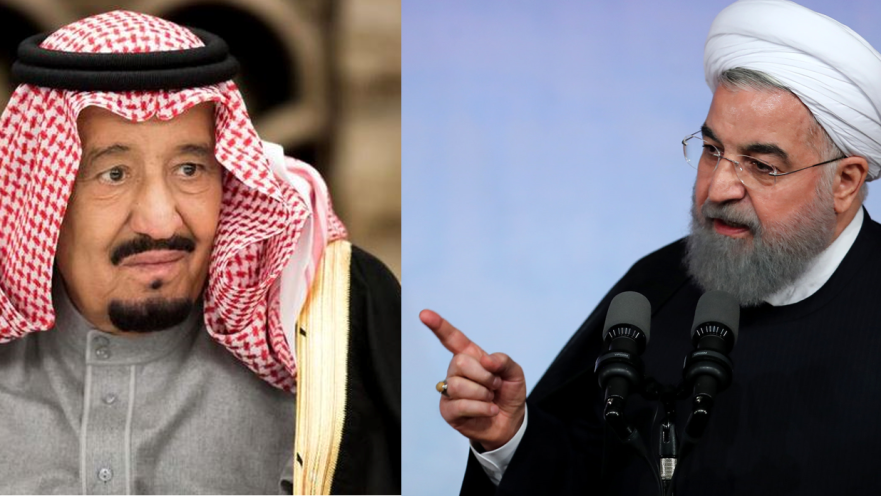 נשיא איראן רוחאני (מימין) והמלך סלמאן