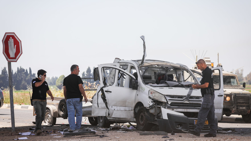 הרכב שנפגע מנ"ט בעוטף עזה בו נהרג משה פדר