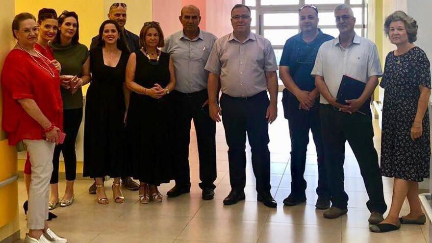 אנשי ״קרן שלם״, ריבה מוסקל מימין ואלי דוקרסקי במרכז.