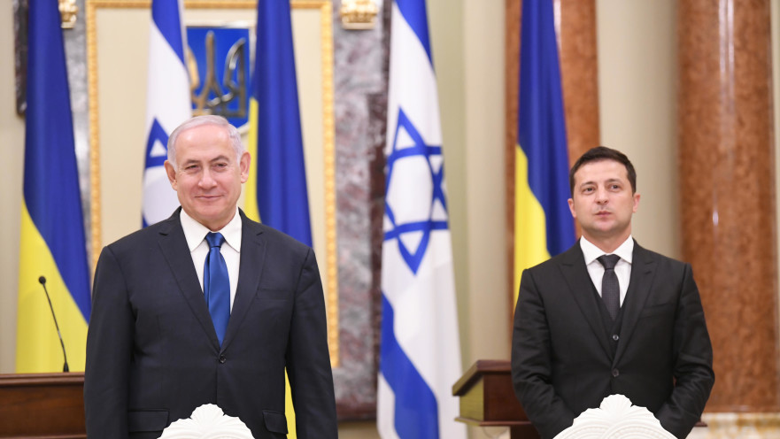 הצהרות ראש הממשלה בנימין נתניהו עם נשיא אוקראינה וחתימת הסכמים