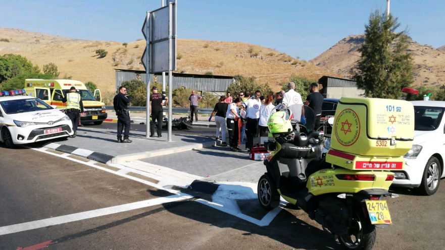 זירת התאונה בכביש 92