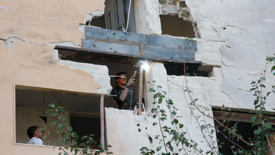 בניין בדמשק שנפגע מתקיפת צה"ל