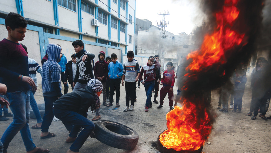 הצתת צמיגים ברפיח