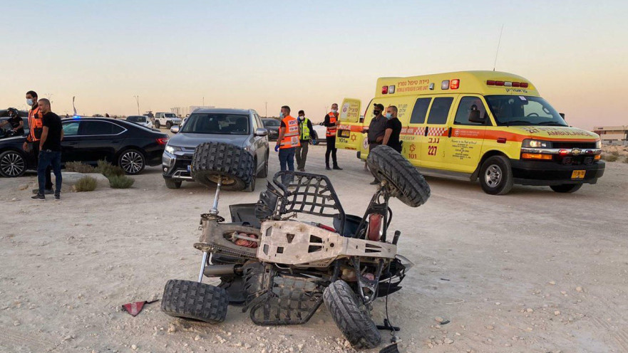 זירת תאונת הטרקטורונים סמוך לדימונה