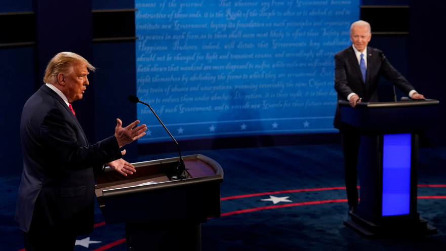 דונלד טראמפ וג'ו ביידן בעימות השני בנאשוויל