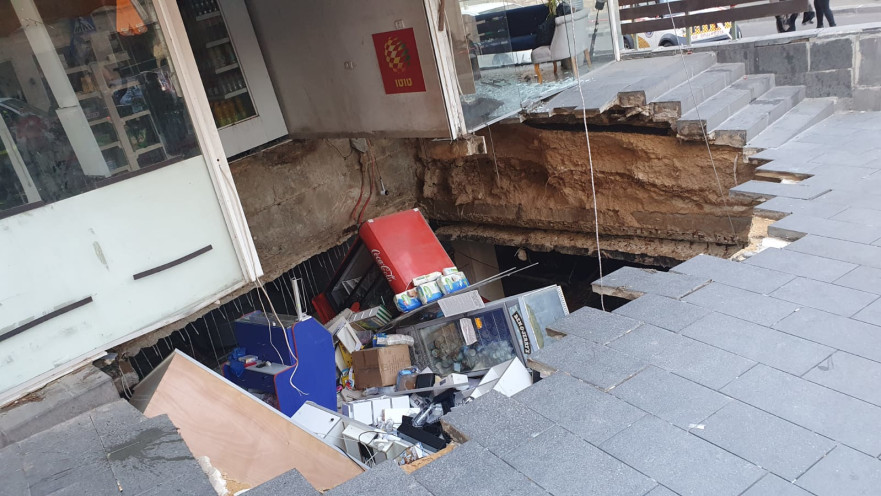 זירת קריסת החנות ברחוב הלל בירושלים