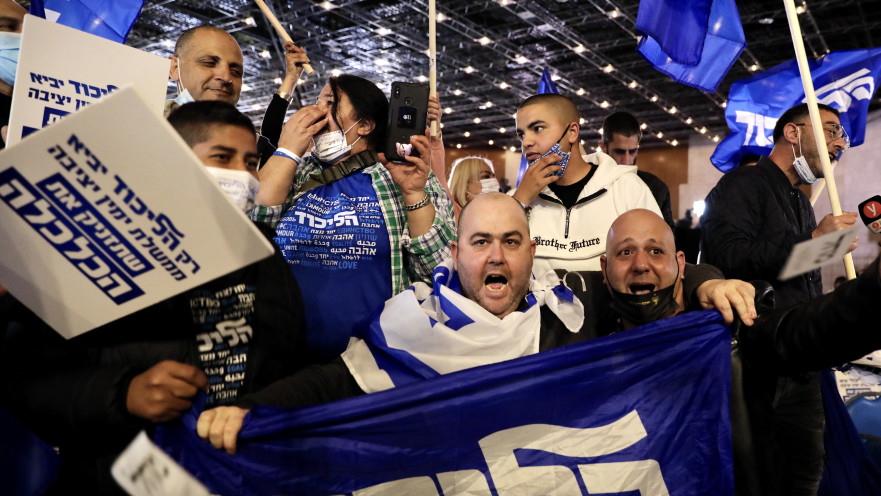 חגיגות במטה הליכוד לאחר המדגמים