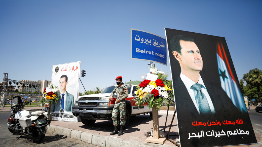 יום הבחירות לנשיאות סוריה, מפגן תמיכה בבשאר אסד