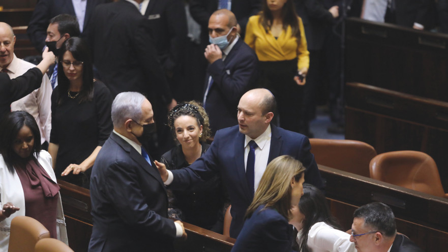 בנט נתניהו בטקס השבעת הממשלה