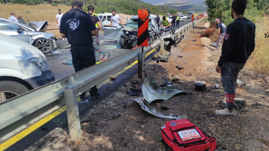 זירת התאונה בכניסה למעאר