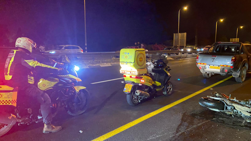 זירת תאונת האופנוע באזור מעלות