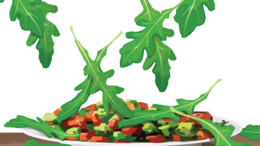 סלט עם רוקולה