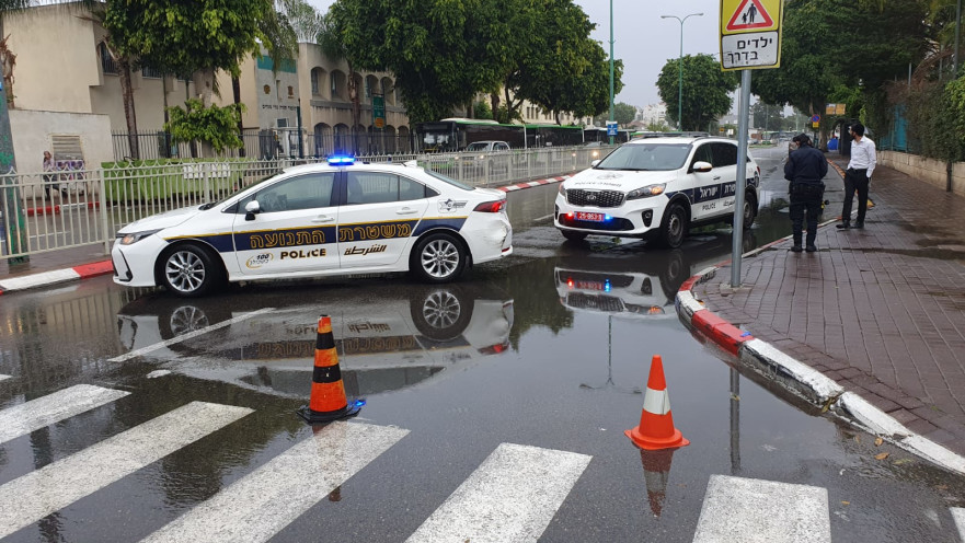 זירת התאונה בפתח תקווה