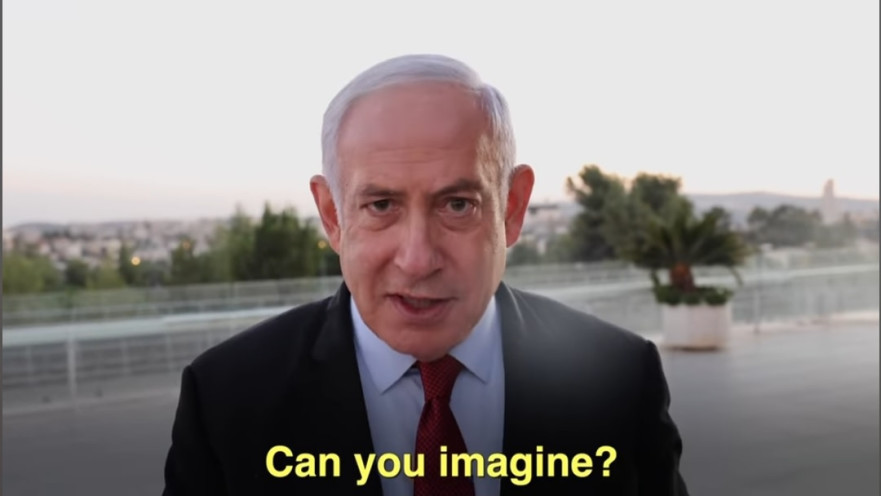 יו"ר האופוזיציה בנימין נתניהו בסרטון באנגלית