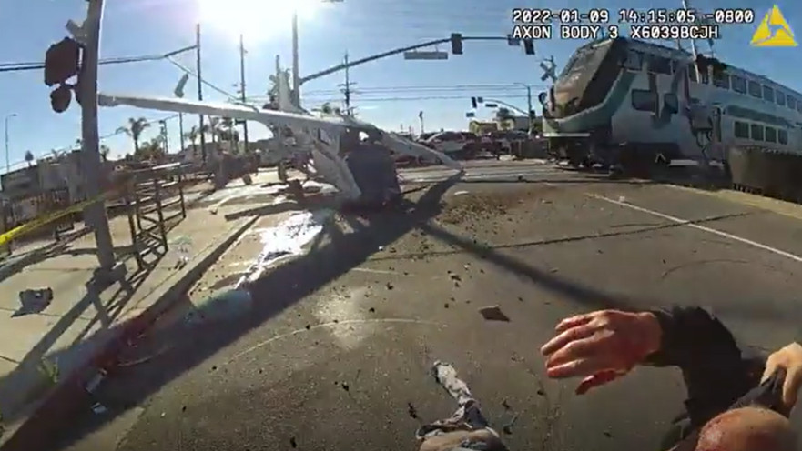 הטייס ניצל מהתנגשות עם רכבת דוהרת