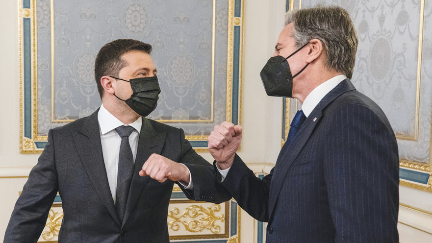 אנתוני בלינקן עם נשיא אוקראינה