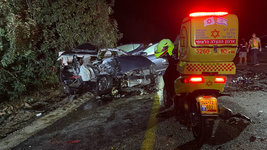 זירת התאונה בכביש 899