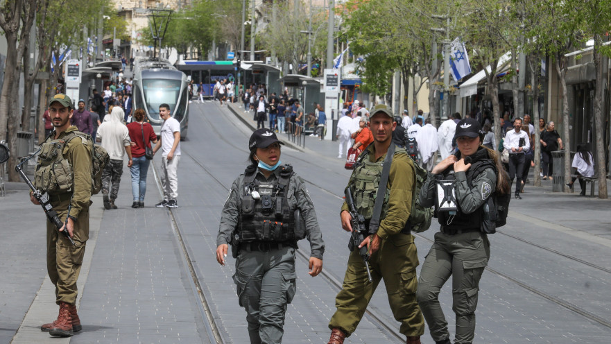 כוחות הביטחון בירושלים על תוואי הרכבת הקלה