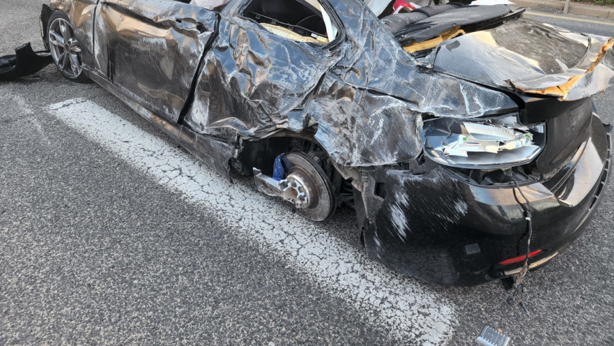 זירת התאונה בכביש 70