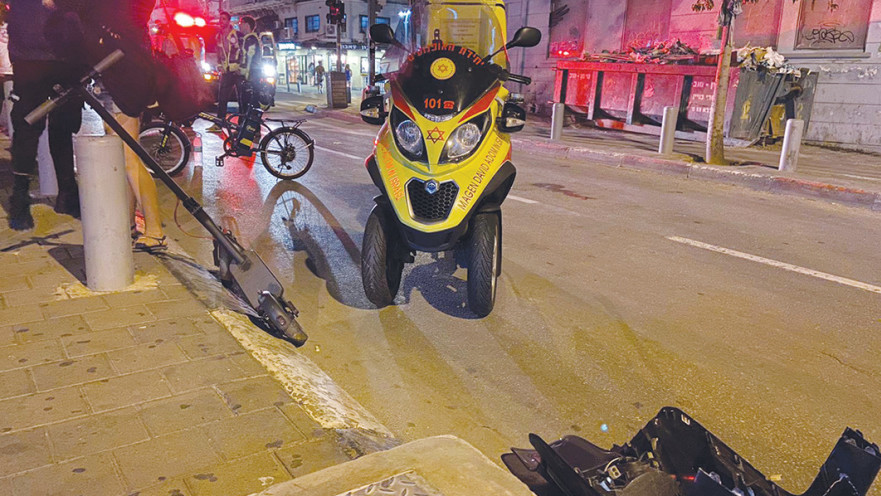 תאונת קורקינט ברחוב יהודה הלוי בתל אביב 