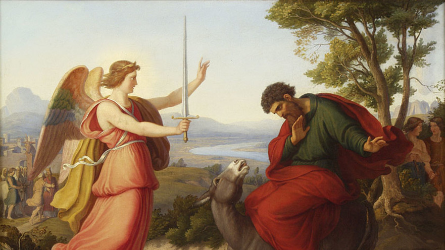 המלאך, בלעם ואתונו. צויר בידי גוסטב ז'אגר, 1836