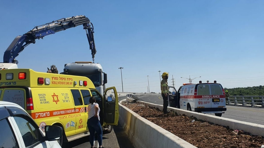 זירת תאונת העבודה במחסום אייל