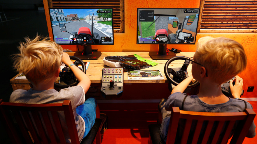 ילדים משחקים משחקי וידיאו, אילוסטרציה