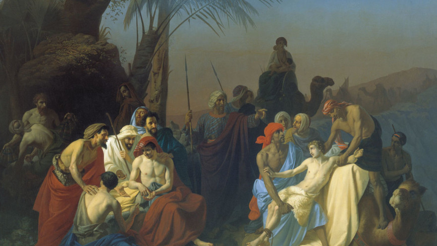 מכירת יוסף. ציור: קונסטנטין פלוויטסקי (1855)