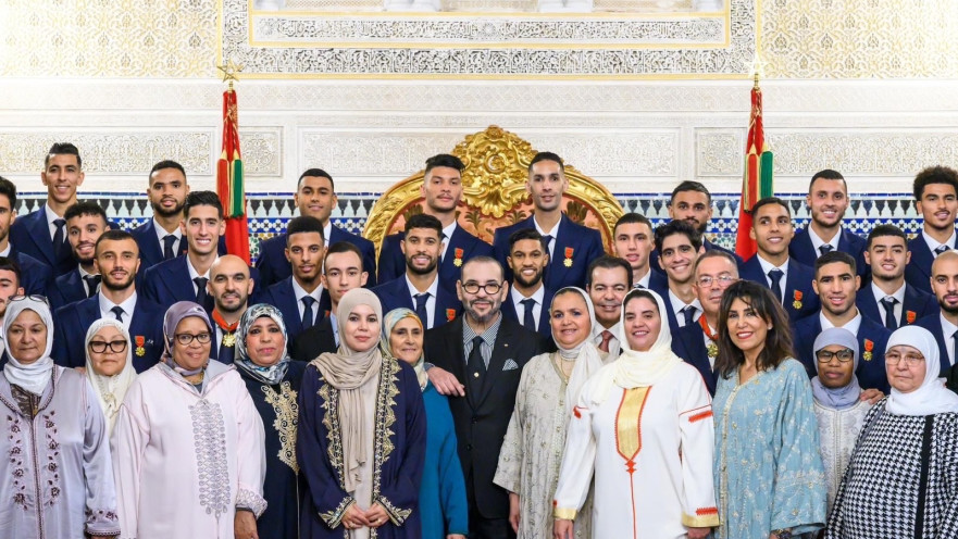 שחקני נבחרת מרוקו והמלך חסן השישי